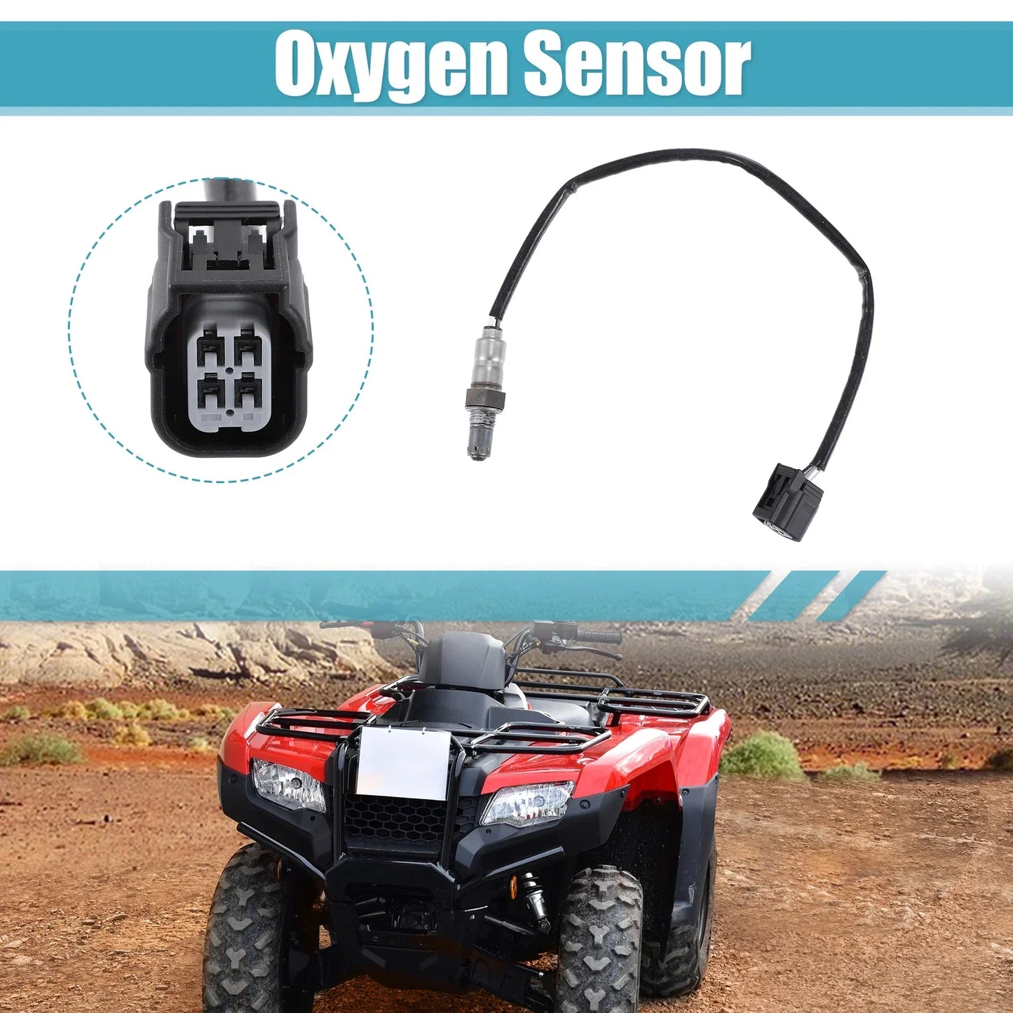Oxygen Sensor for Honda TRX 420 (2007-2014) - Metal Rubber Black Silver Tone