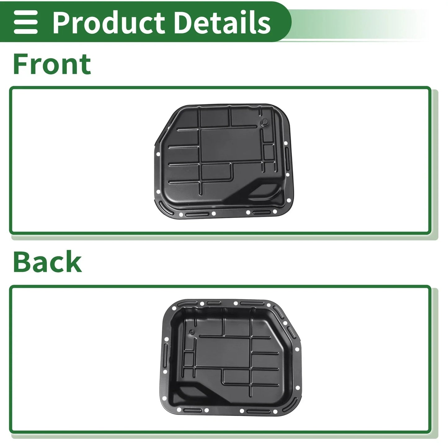 Engine Oil Pan for Dodge Ram 1500 1996-2001 - 1 x No.52118779AB, Iron Black