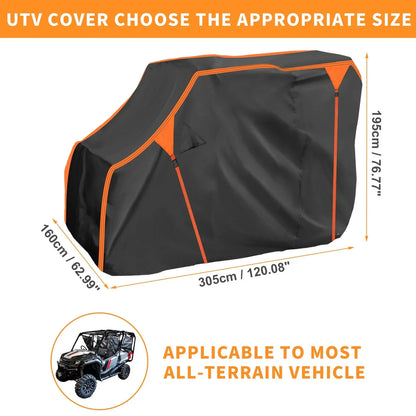 Waterproof UTV Cover for Honda Pioneer 1000-5 (2016-2023) - Black 210D PU