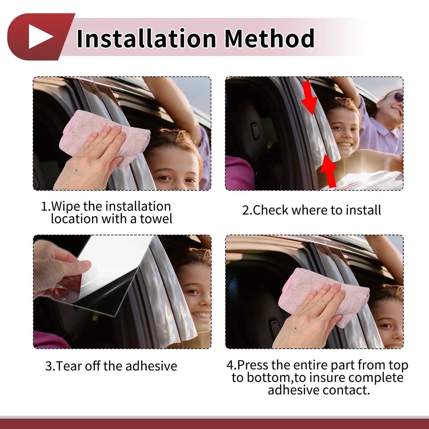 Door Pillar Window Trim for Hyundai Accent 2018-2022 Silver Tone