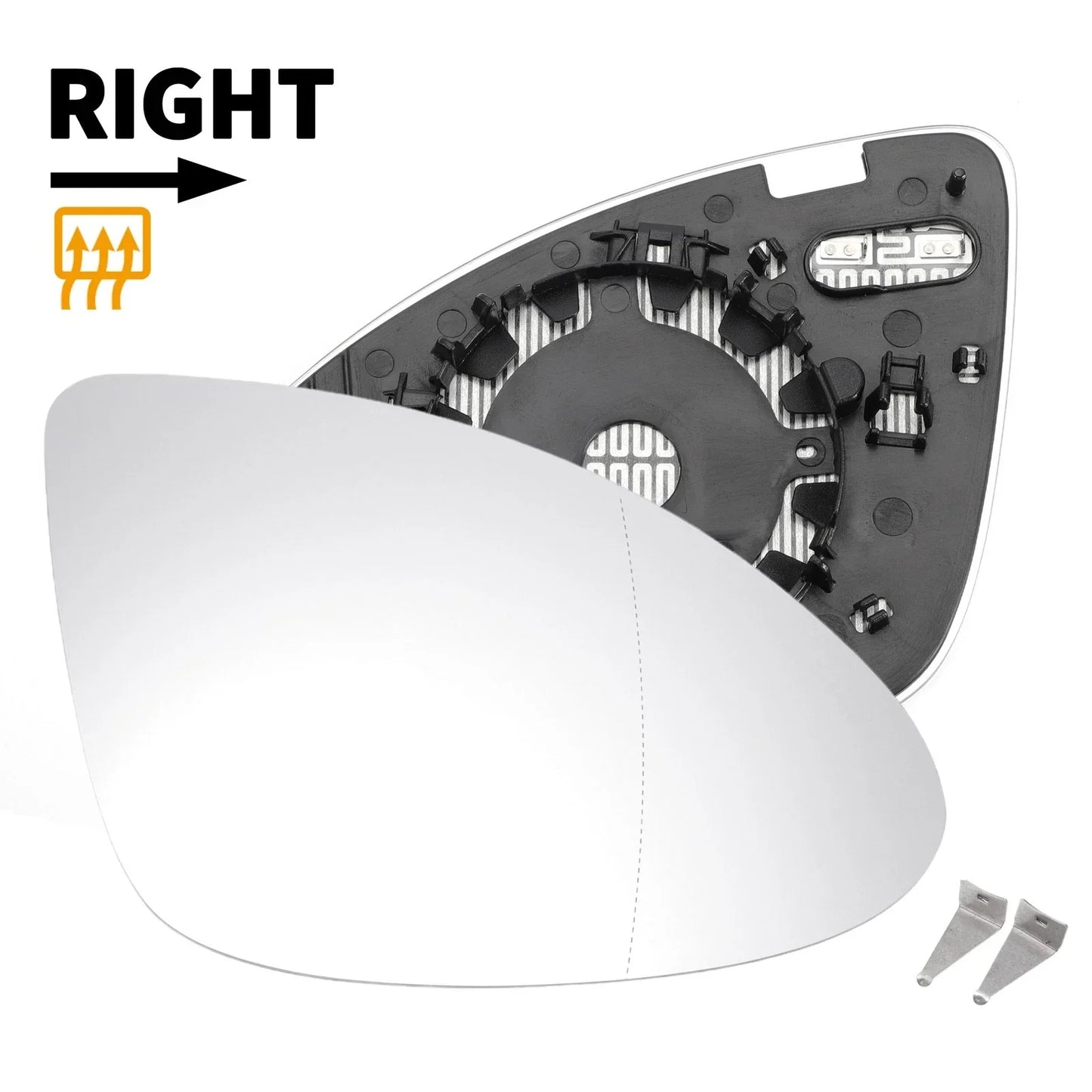 Right Side Heated White Mirror Glass for Porsche Cayman (2013-2020)