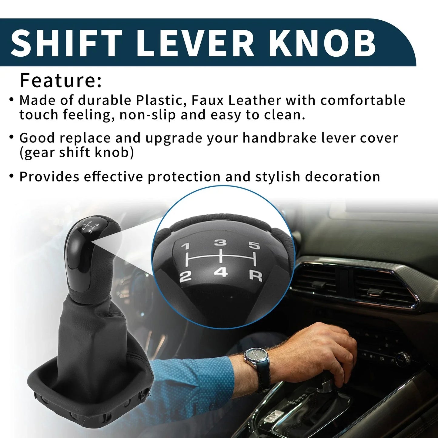 5 Speed Manual Gear Shift Knob with Cover for Mercedes-Benz A-Class (1997-2004)