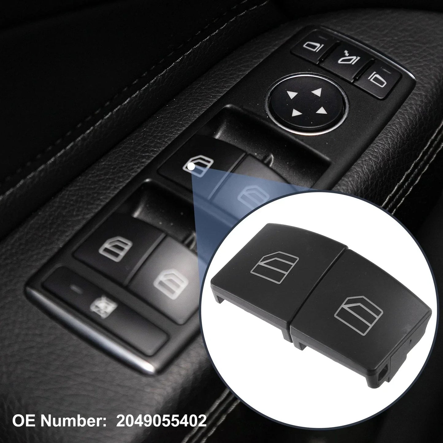 2 x Window Lift Switch Button Covers for Mercedes-Benz GLE500 (2016-2020)