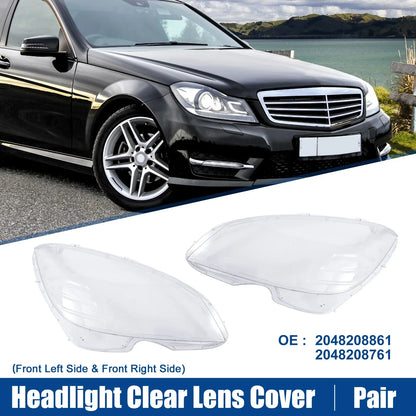 Headlight Clear Lens Cover for Mercedes Benz C-Class W204 (2007-2014)