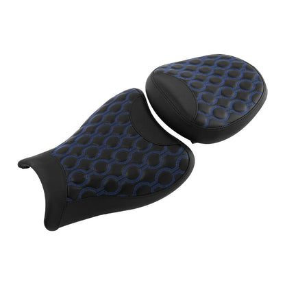 Black Blue Driver & Passenger Seats for Suzuki Hayabusa GSX1300R (2008-2020)