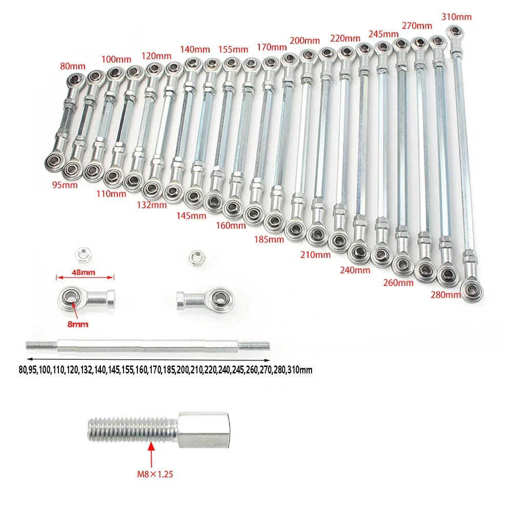 140mm Ball Joiner Bolt Tie Rod for 50/70cc ATV Go Kart Buggy Quad