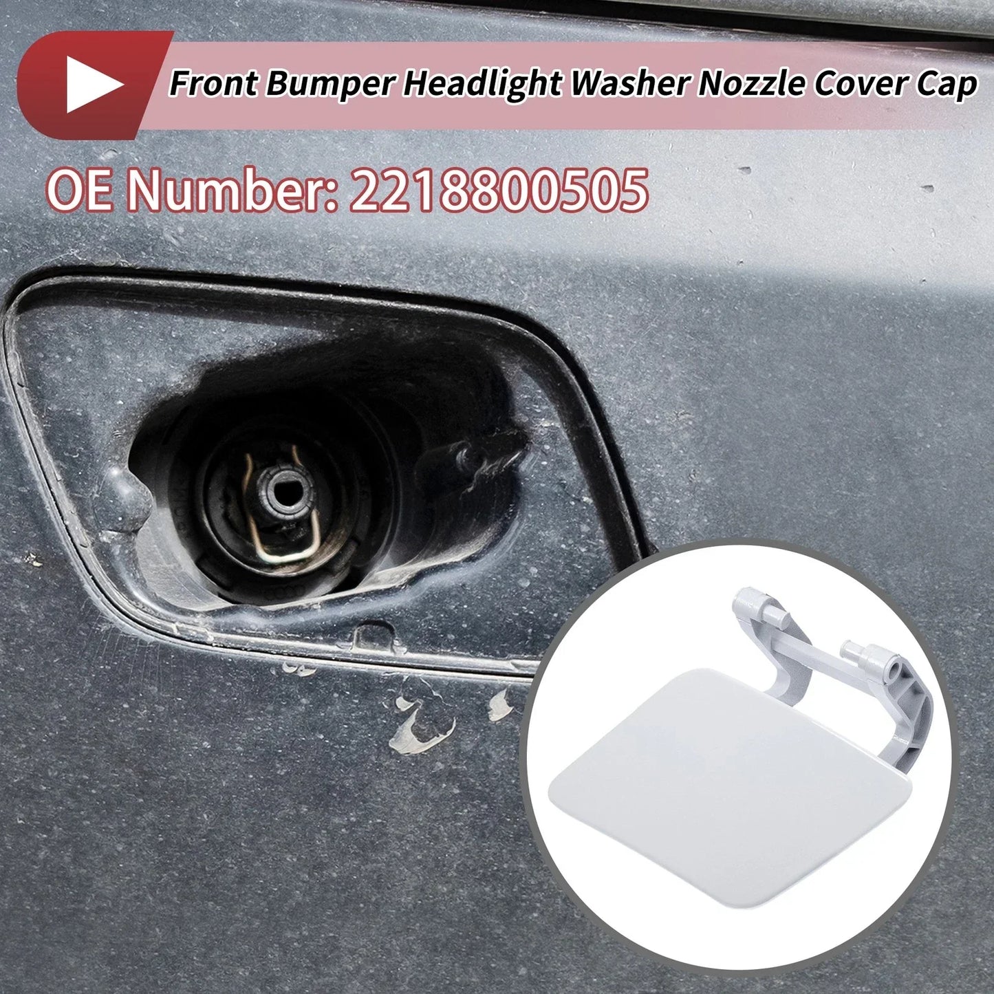 Front Left Bumper Headlight Washer Nozzle Cover for Mercedes-Benz S63 (2014-2020)
