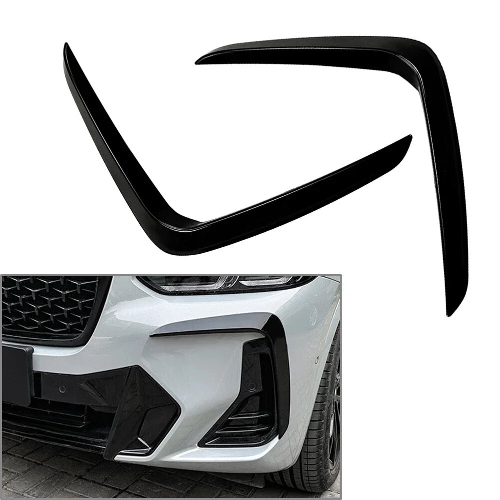 2Pcs Front Bumper Air Vent Trim for BMW X3 G01 X4 G02 M Sport (2022+) Glossy Black