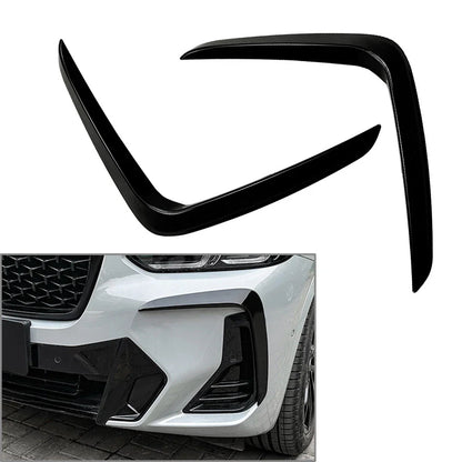 2Pcs Front Bumper Air Vent Trim for BMW X3 G01 X4 G02 M Sport (2022+) Glossy Black