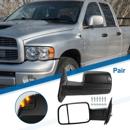 Tow Mirrors for Dodge Ram 2500 3500 2003-2009 with Puddle Lamps - 1 Pair