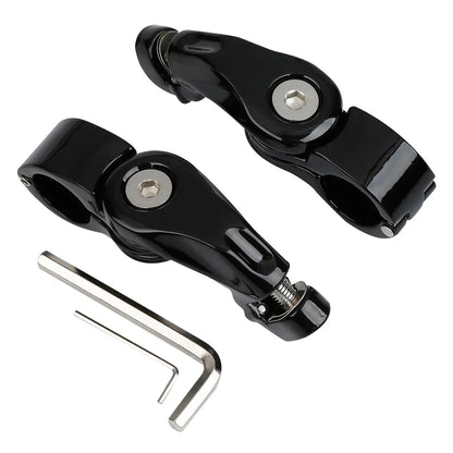 1-1/4" Black Short Angled Highway Engine Guard Foot Pegs for Harley