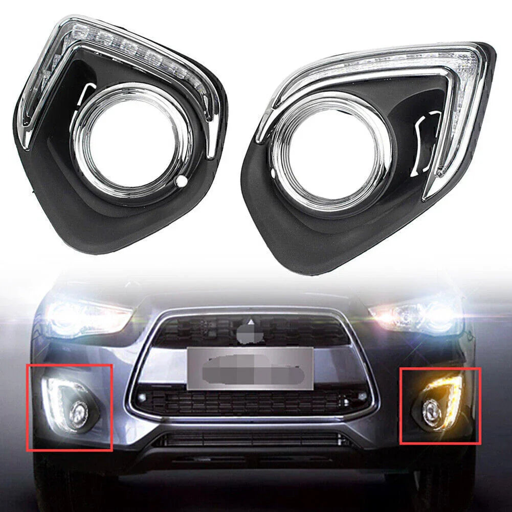 LED DRL Daytime Running Light w/ Turn Signal for Mitsubishi ASX Outlander (13-14)