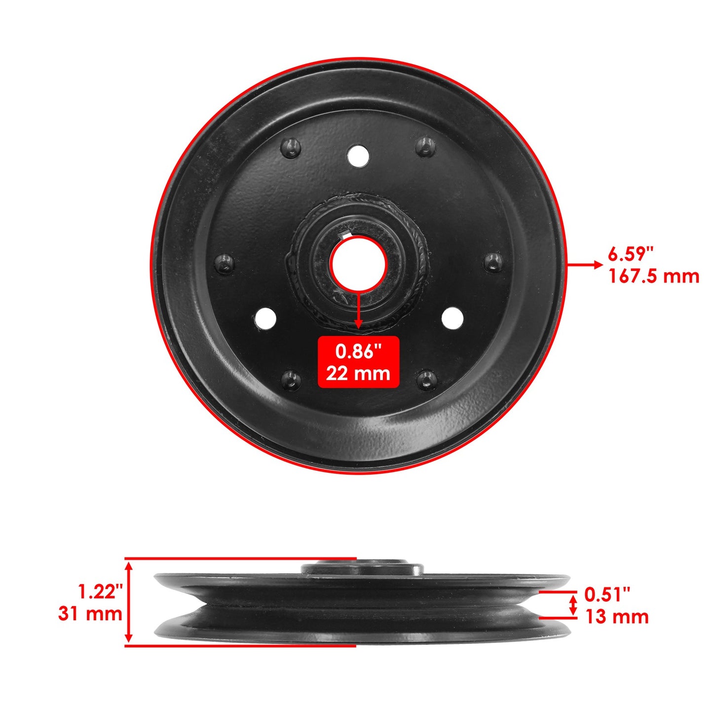 Deck Spindle Pulley Replacement for Exmark FMD524 FR524 52 inch (2000–2008)