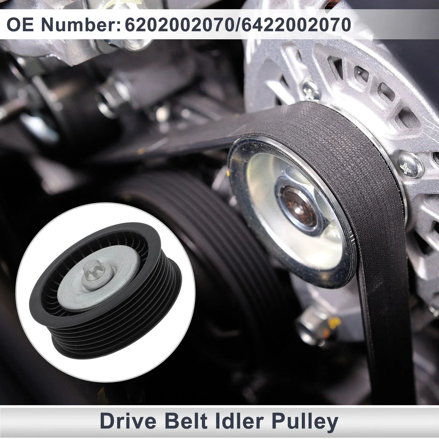 Drive Belt Idler Pulley for Mercedes-Benz M-Class (2005-2011) 1 x Black