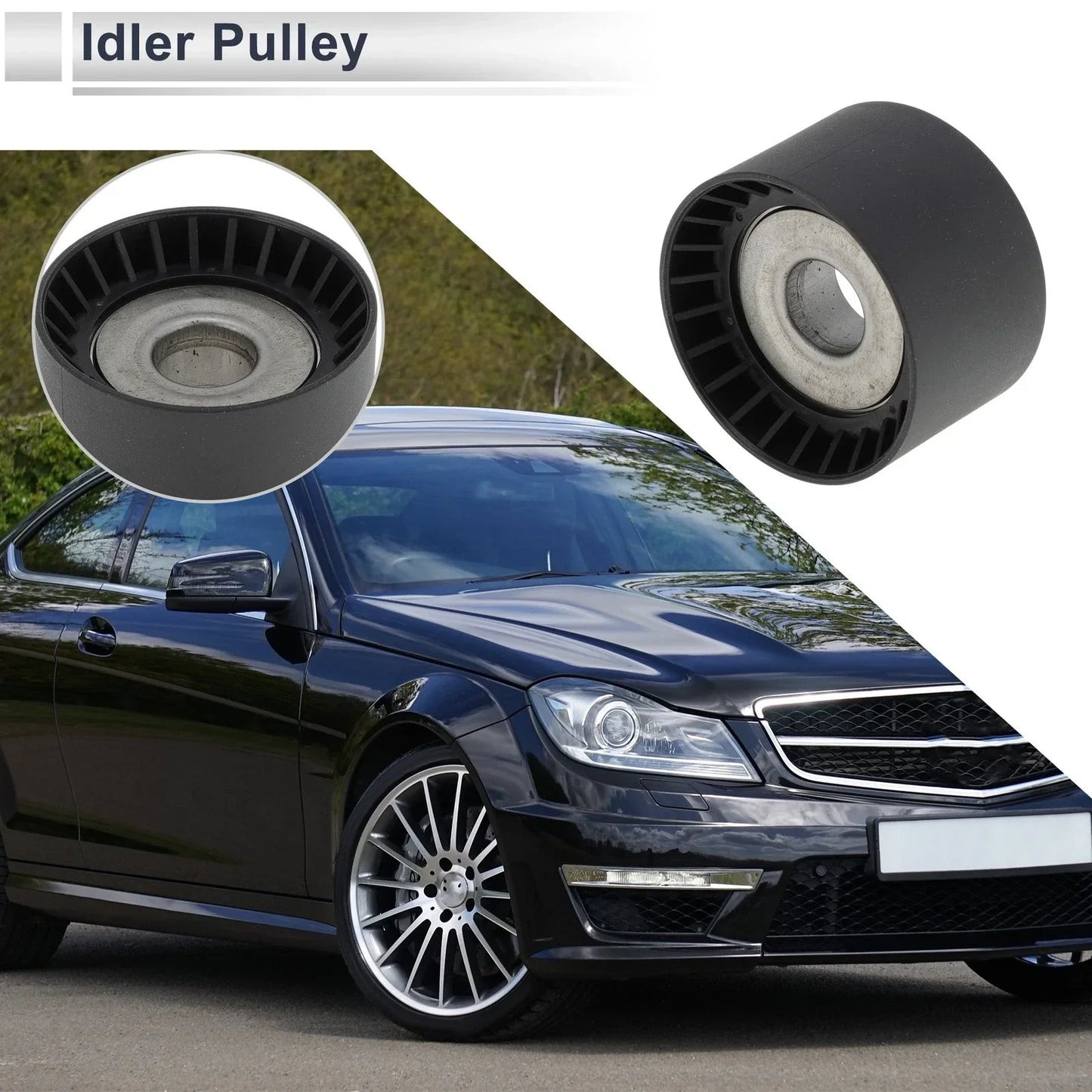 Drive Belt Idler Pulley for Mercedes-Benz M-Class (2005-2011) Black 1 x
