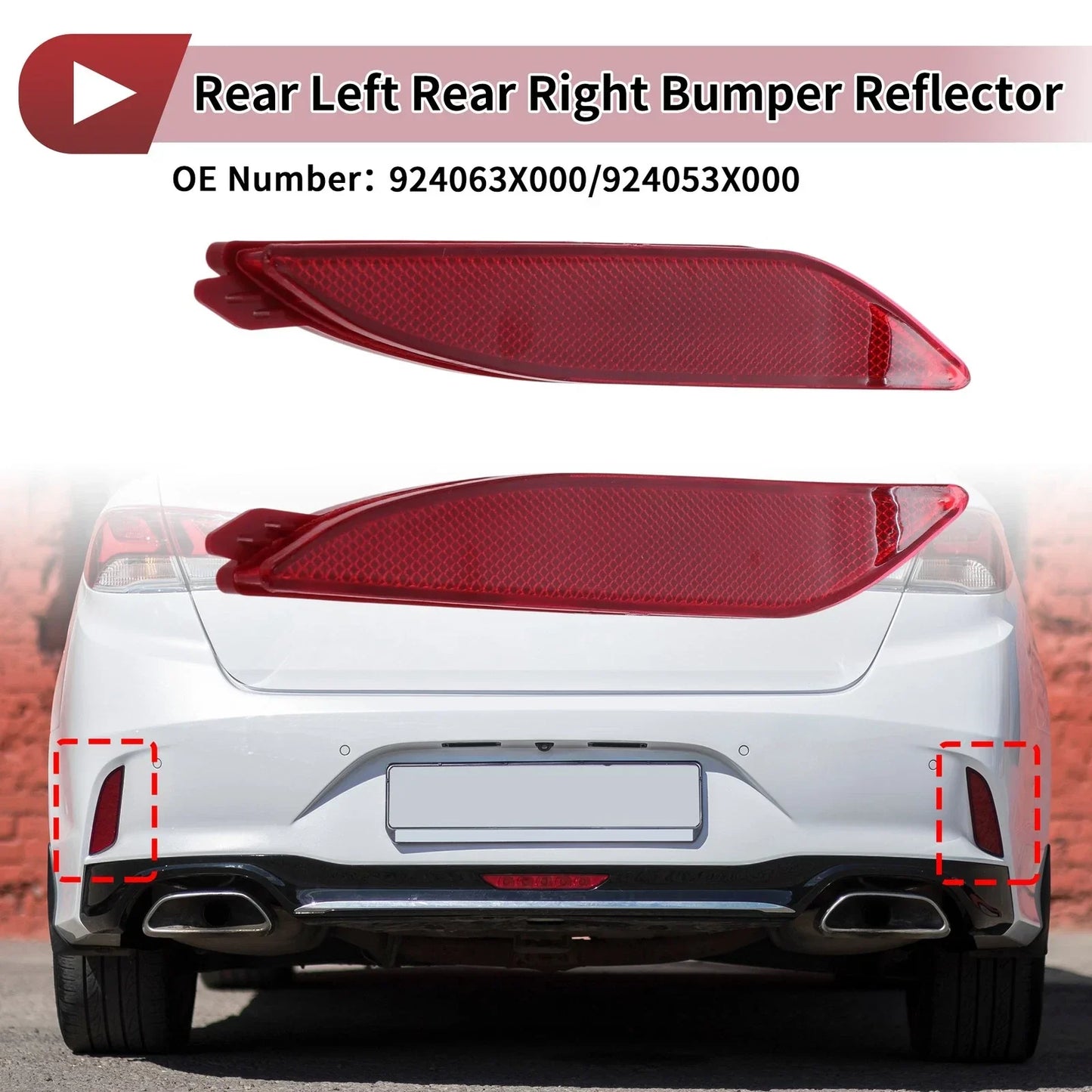 Rear Bumper Reflectors for Hyundai Elantra (2017-2020) - 2 x Reflectors