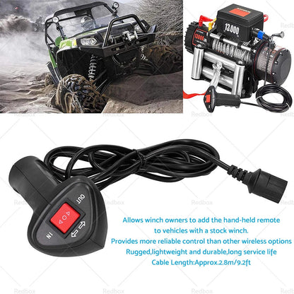 9.2ft Cable Universal Electric Winch Remote Controller for Car Vehicle