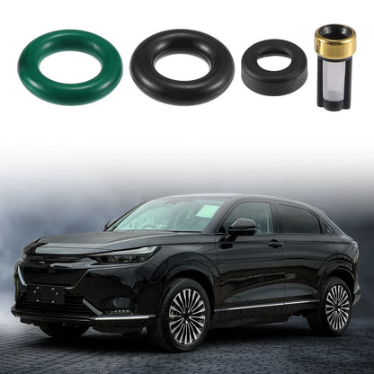 Fuel Injector Seal O-Ring Set for Honda Accord (2008-2017) - 6 x NBR Rubber Black