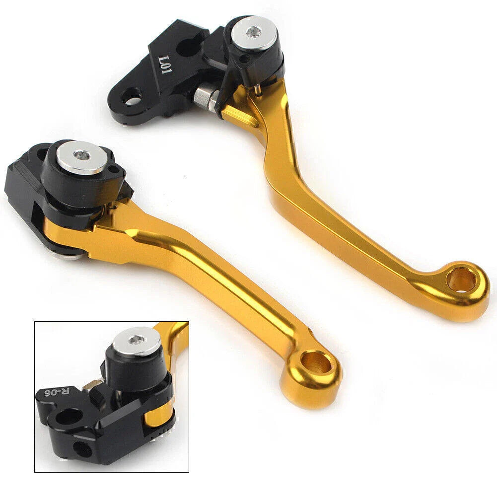 Gold Pivot Brake Clutch Levers for HONDA CRF125R CRF150R CRF250R CRF450R (97-21)