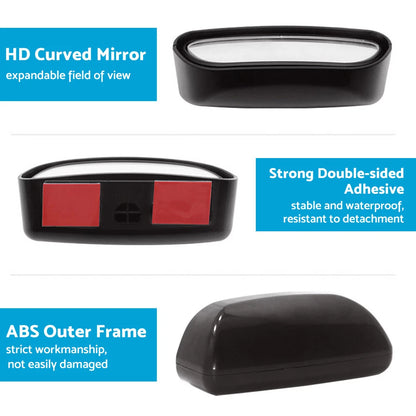 Wide Angle Rear View Side Blind Spot Mirrors for Car -  HD