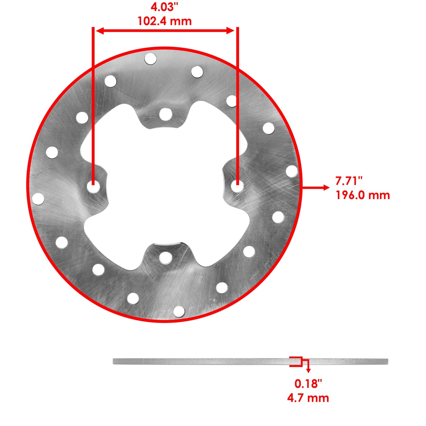 Brake Disc Rotors Front and Rear with Pads Kit for John Deere Gator (2011–2024)
