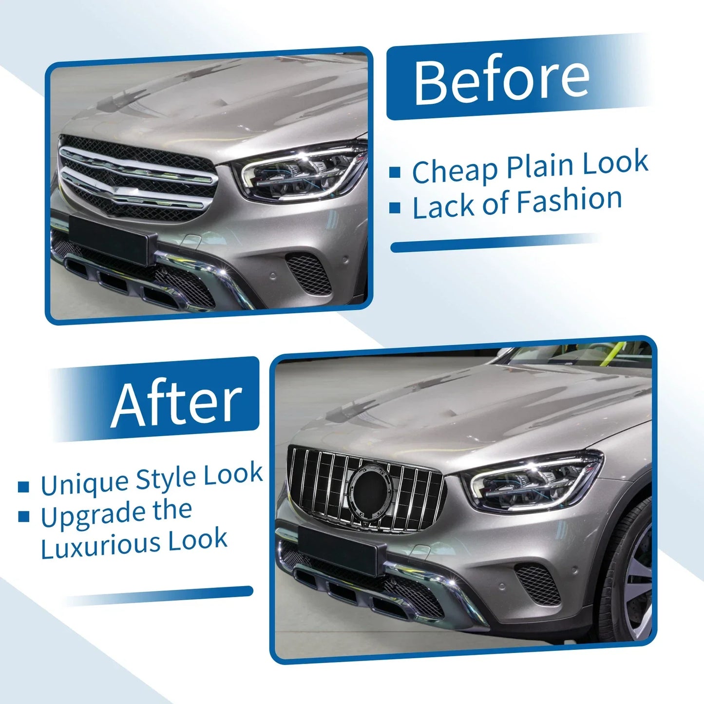 Front Upper Bumper Grille for Mercedes-Benz GLC300 (2016-2023)