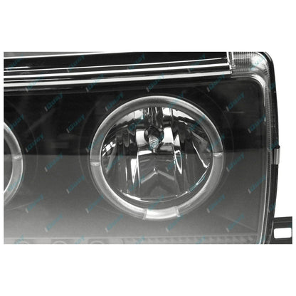 Angel Eyes Projector Headlights w/ LED DRLs Black for Landcruiser 80 Series