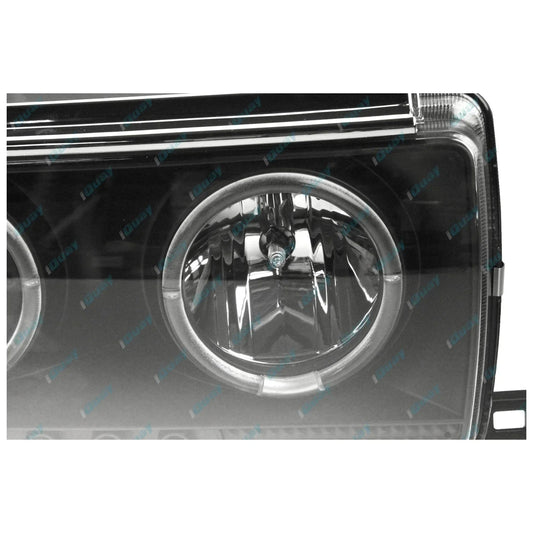 Angel Eyes Projector Headlights w/ LED DRLs Black for Landcruiser 80 Series