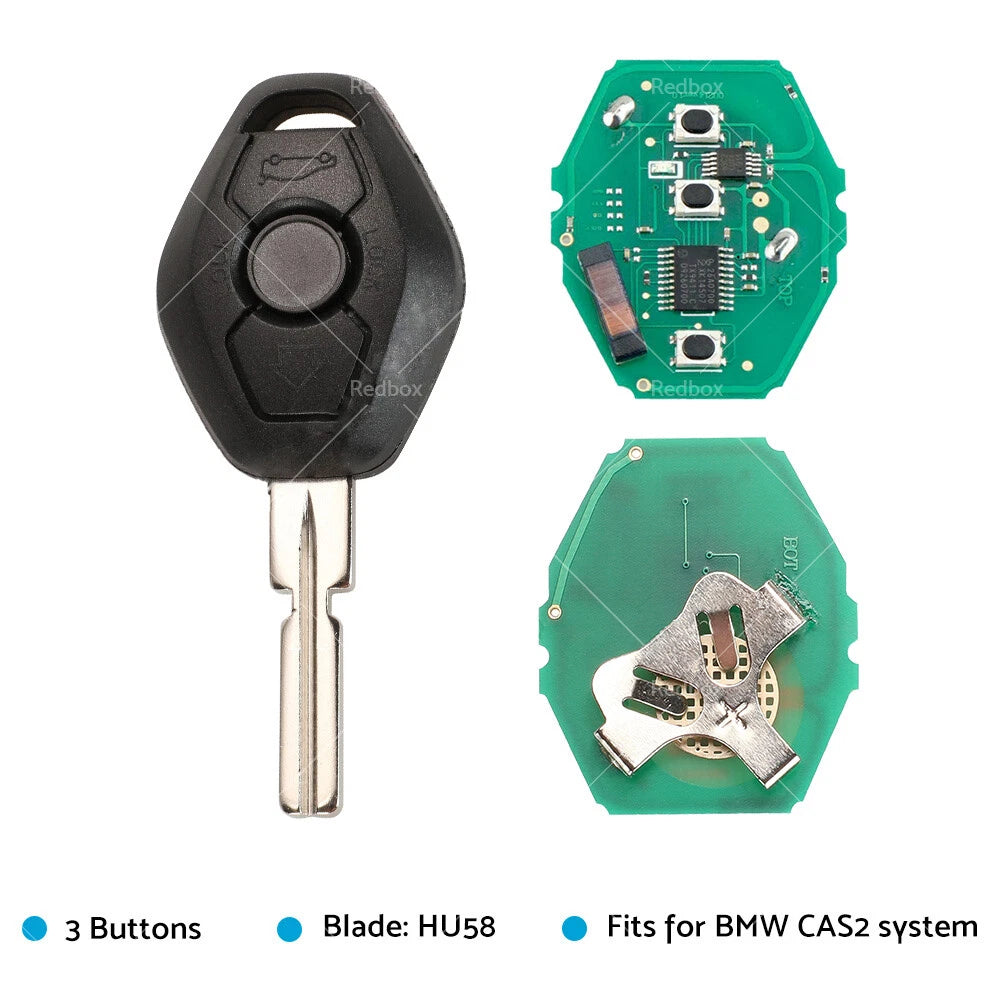 Complete Remote Car Key w/ Chip ID46 for BMW 3 5 Series X3 (2002-2013)