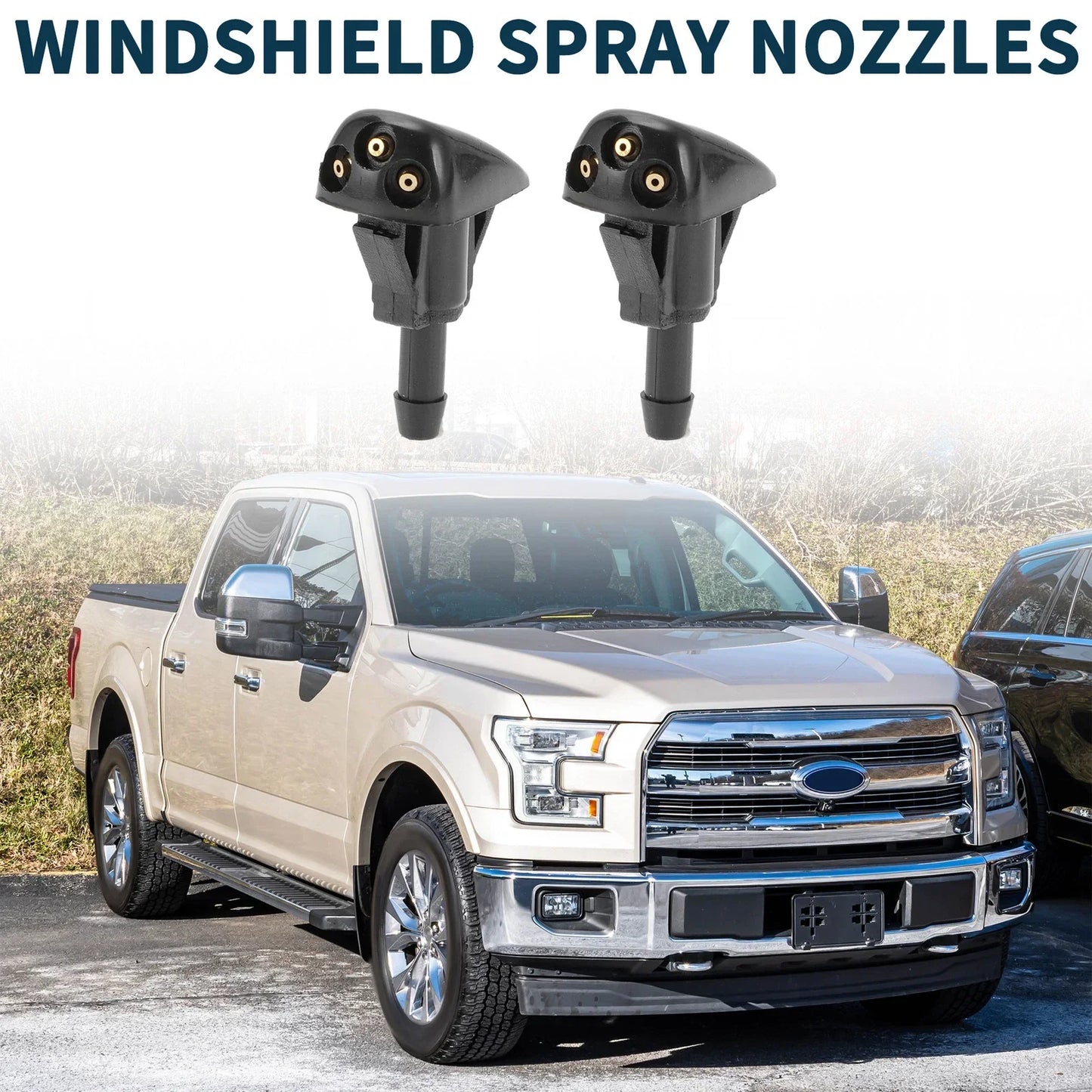 2 x Front Windshield Washer Nozzles for Kia Sorento (2003-2009)