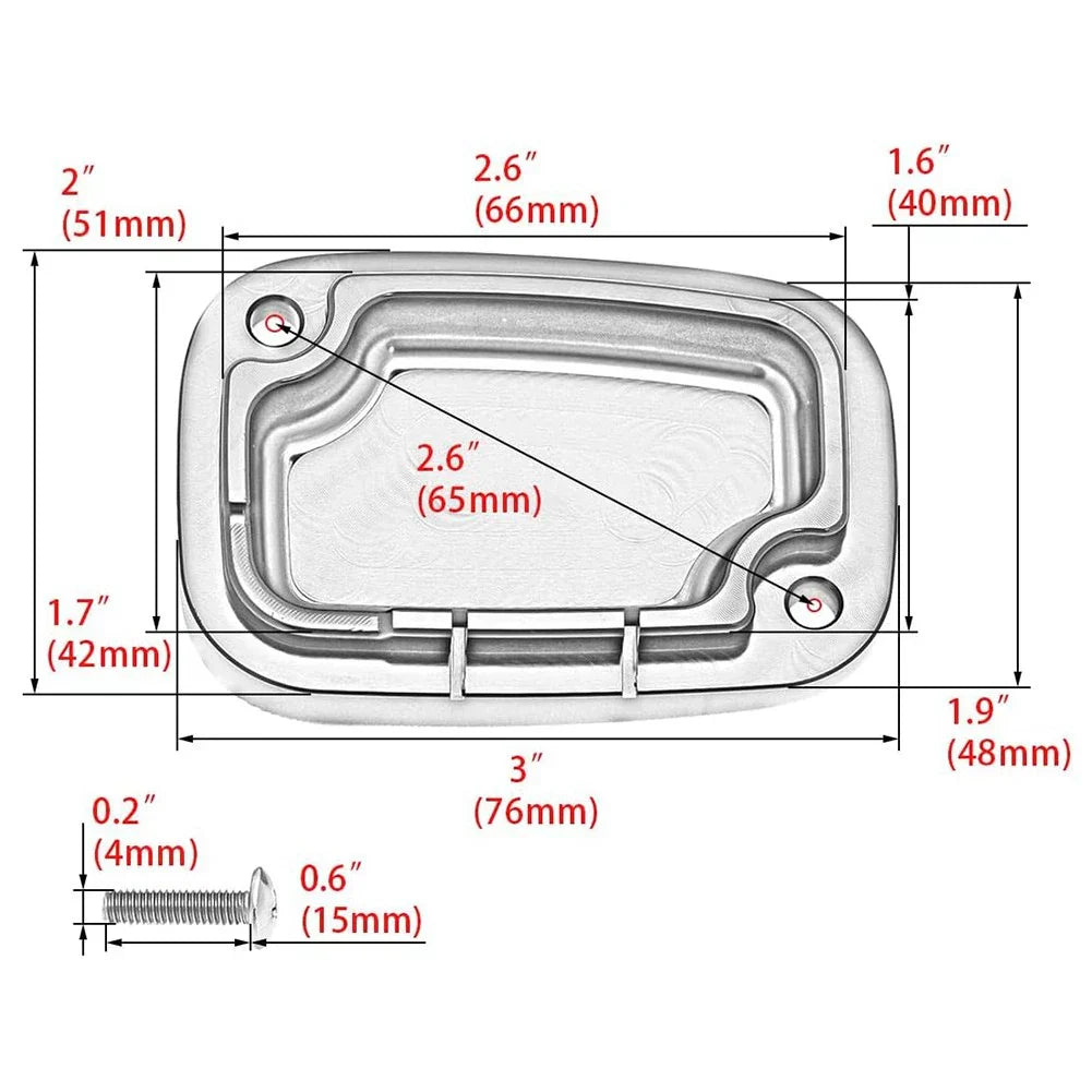Black Brake Cylinder Reservoir Cover Cap for Harley Touring Road King Road Glide (2009-2023)