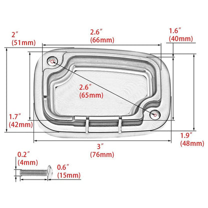 Black Brake Cylinder Reservoir Cover Cap for Harley Touring Road King Road Glide (2009-2023)