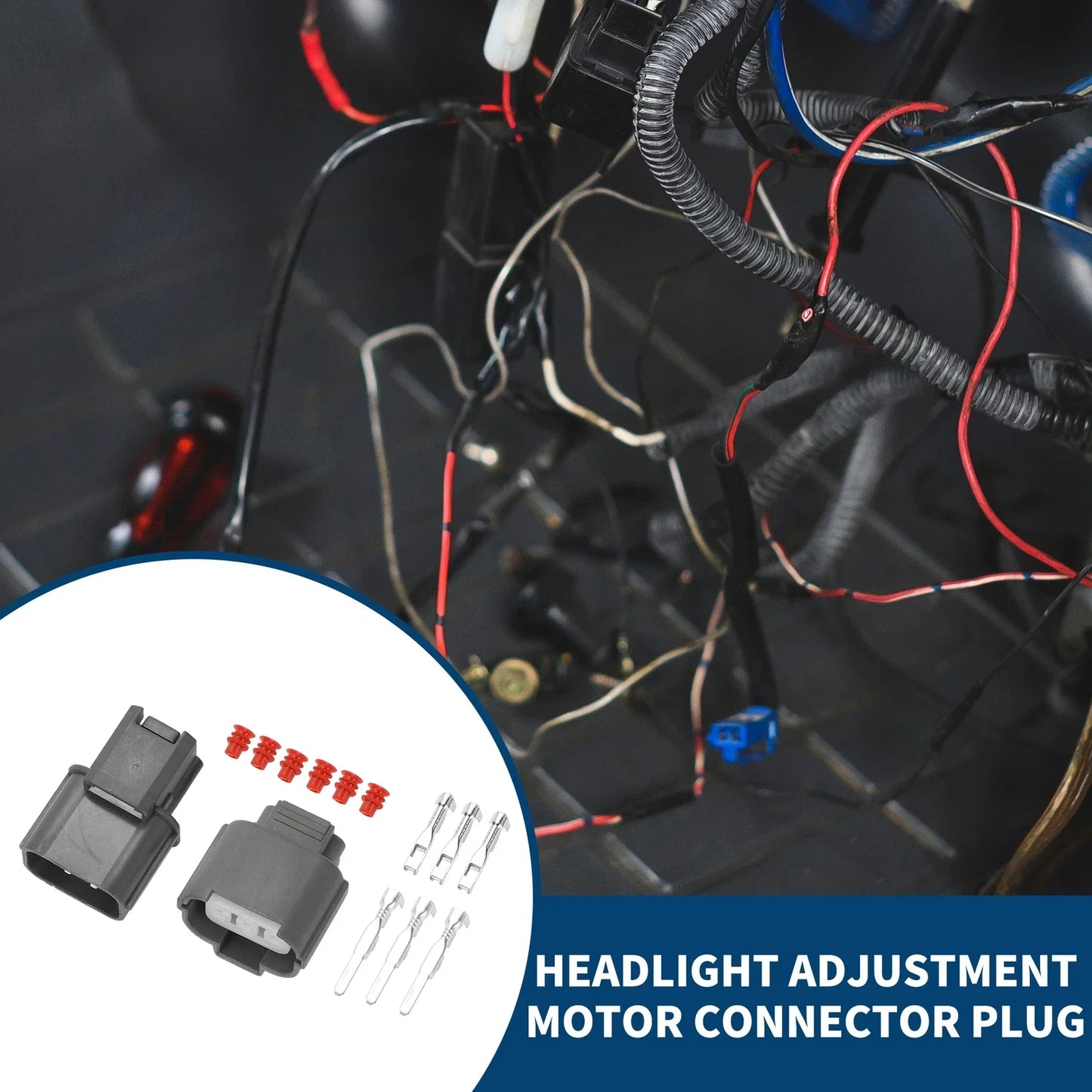 3 Pin Headlight Adjustment Motor Connector Plug for Honda K Series K20 (2001-2011)
