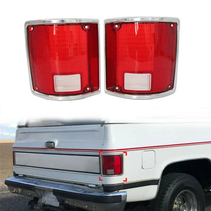 Tail Light Lens with Chrome Bezel for Chevrolet C10 C20 C30, GMC C15 C25 (1973-1987)
