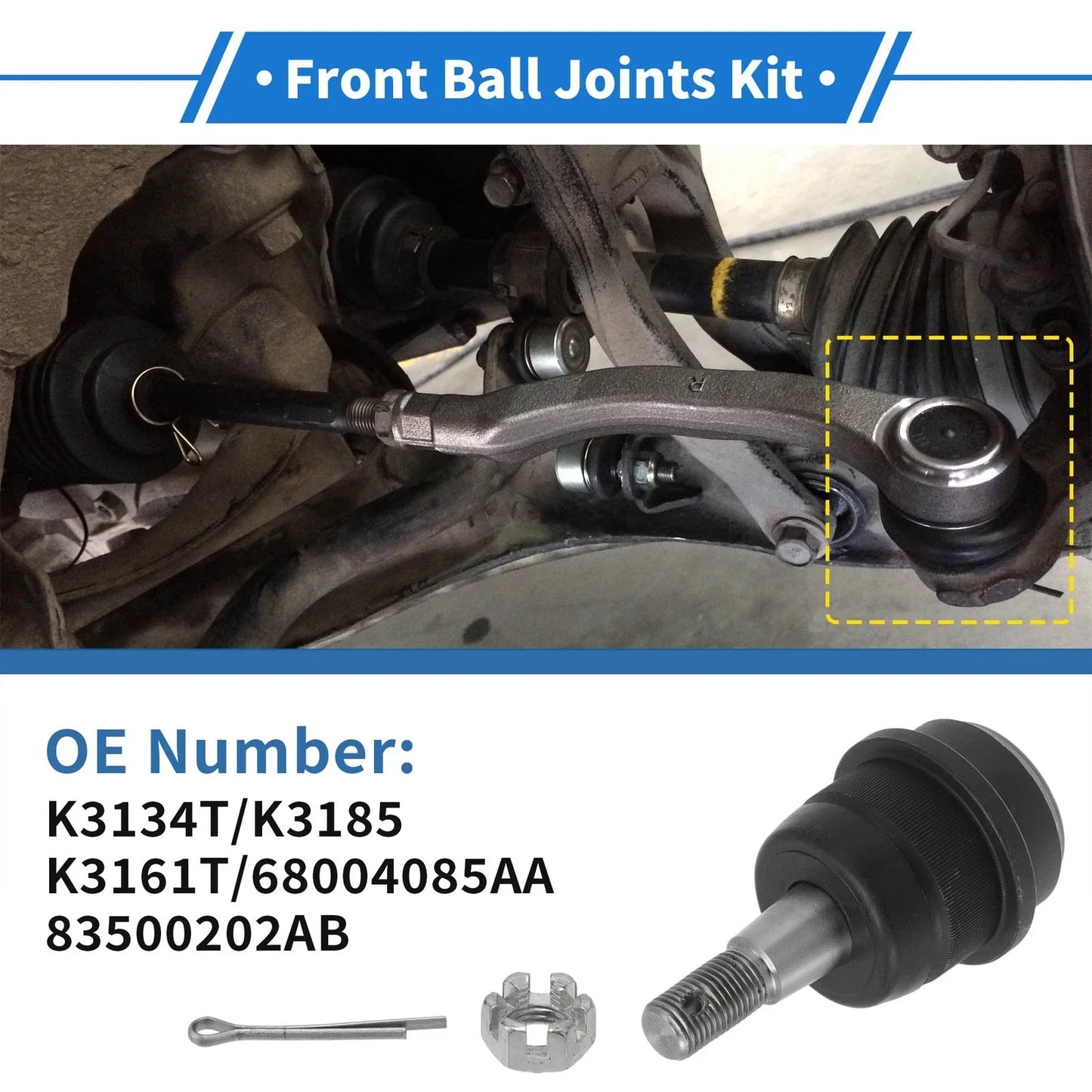 2 x Front Lower Ball Joints for Dodge Ram 1500 (1994-2001)