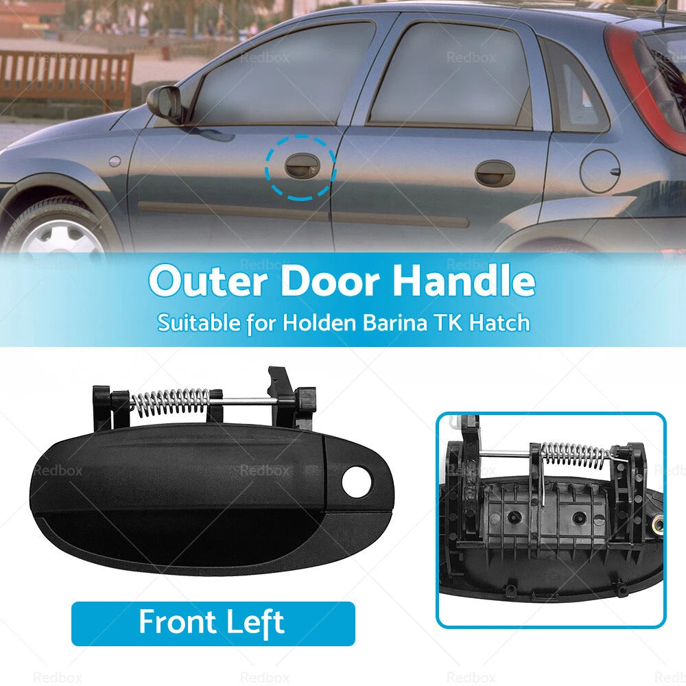 Front Left Outer Door Handle Black for Holden Barina TK Hatch (2005-2010)