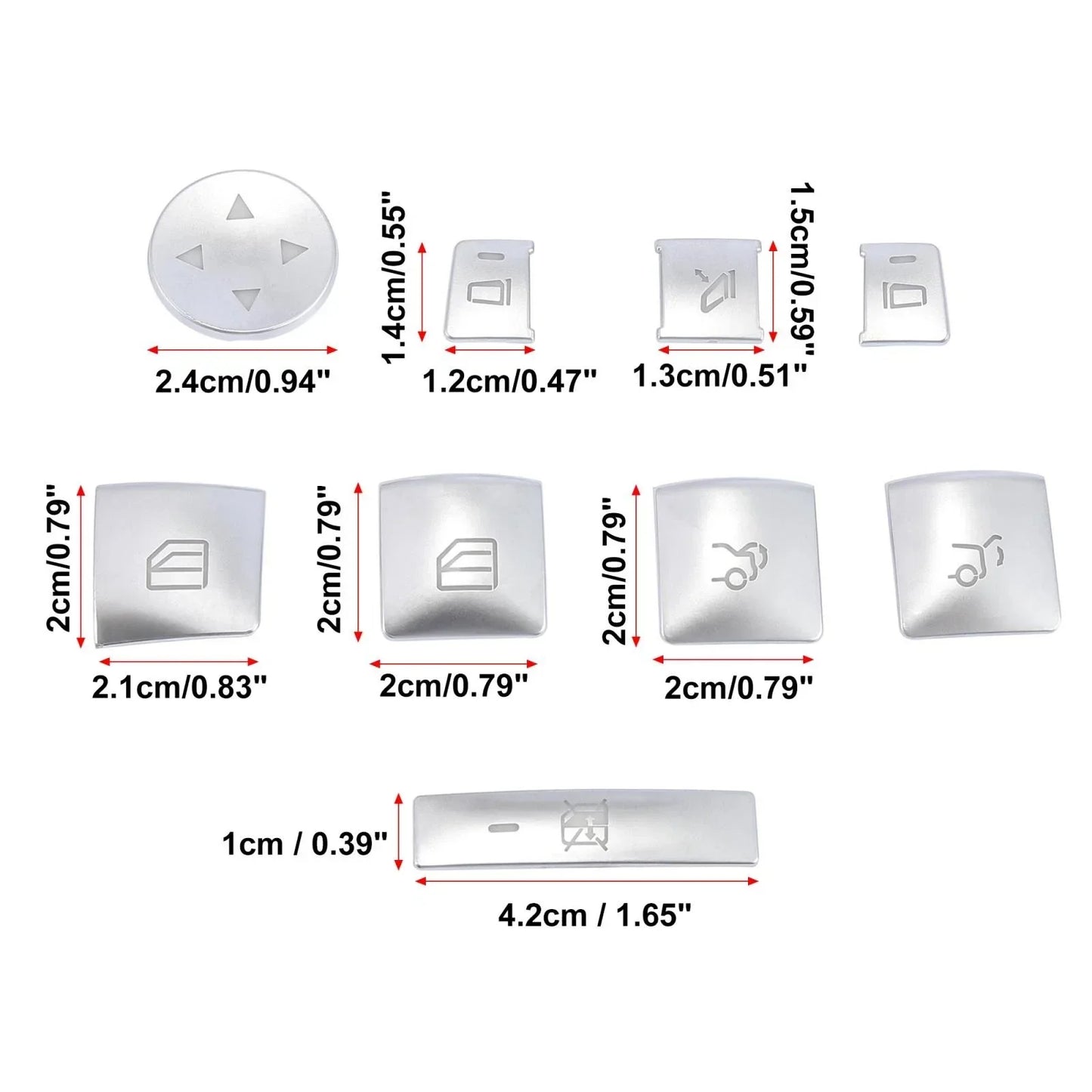 Door Armrest Window Switch Button Covers for Mercedes-Benz C200 C250 (2010-2014)