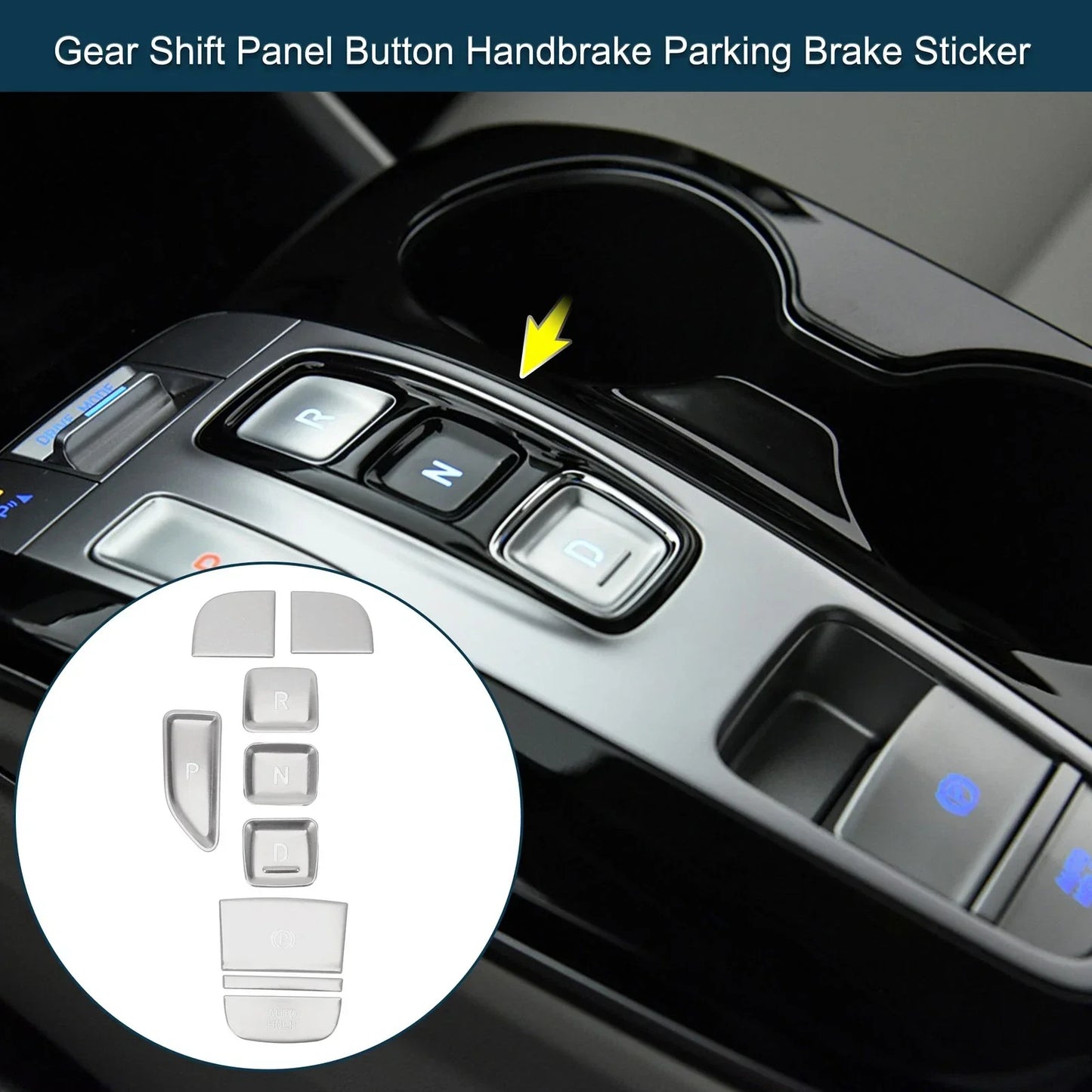 Gear Shift Panel Button Handbrake Parking Brake Sticker for Hyundai (2015-2020)