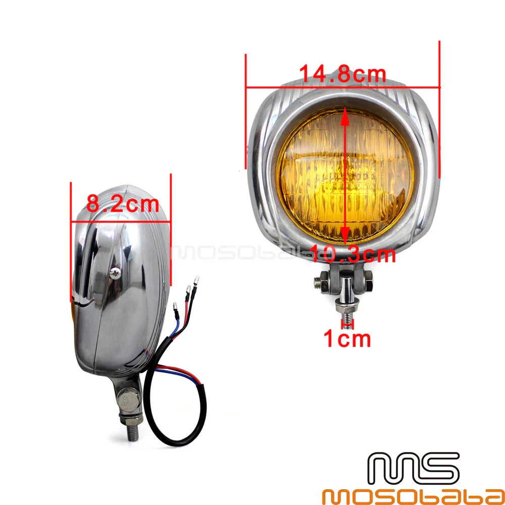 4.5" Vintage Yellow Lens Headlight for Harley XL883N FLTRX FLHR