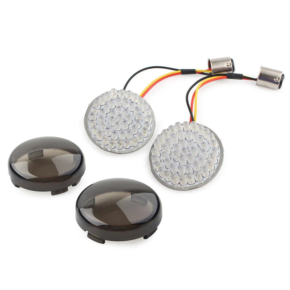 Smoke Front Turn Signal LED Light Panel for Harley Dyna Road Street Glide (2006-2023)