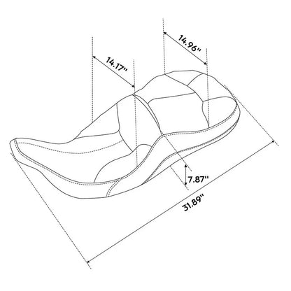 Gel Seat for Harley Electra Glide Road King 1997-2007 (Black)