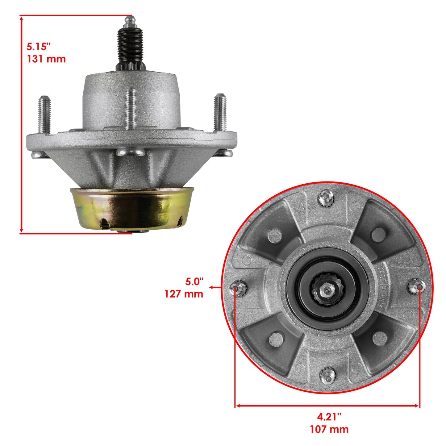 Blade Spindle Assembly with Pulley for John Deere 2025R 2027R 2032R (54" Deck)