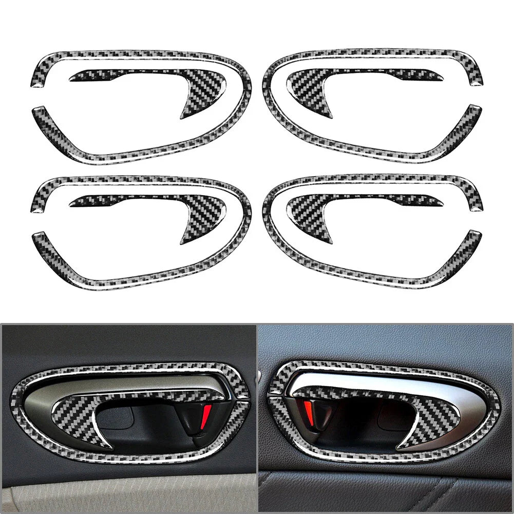 8Pcs Carbon Fiber Door Handle Trim for Honda Civic 2006-2011