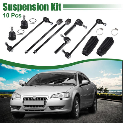 10 x Front Suspension Kit Inner Outer Tie Rod Ends for Dodge Grand Caravan (2008-2020)