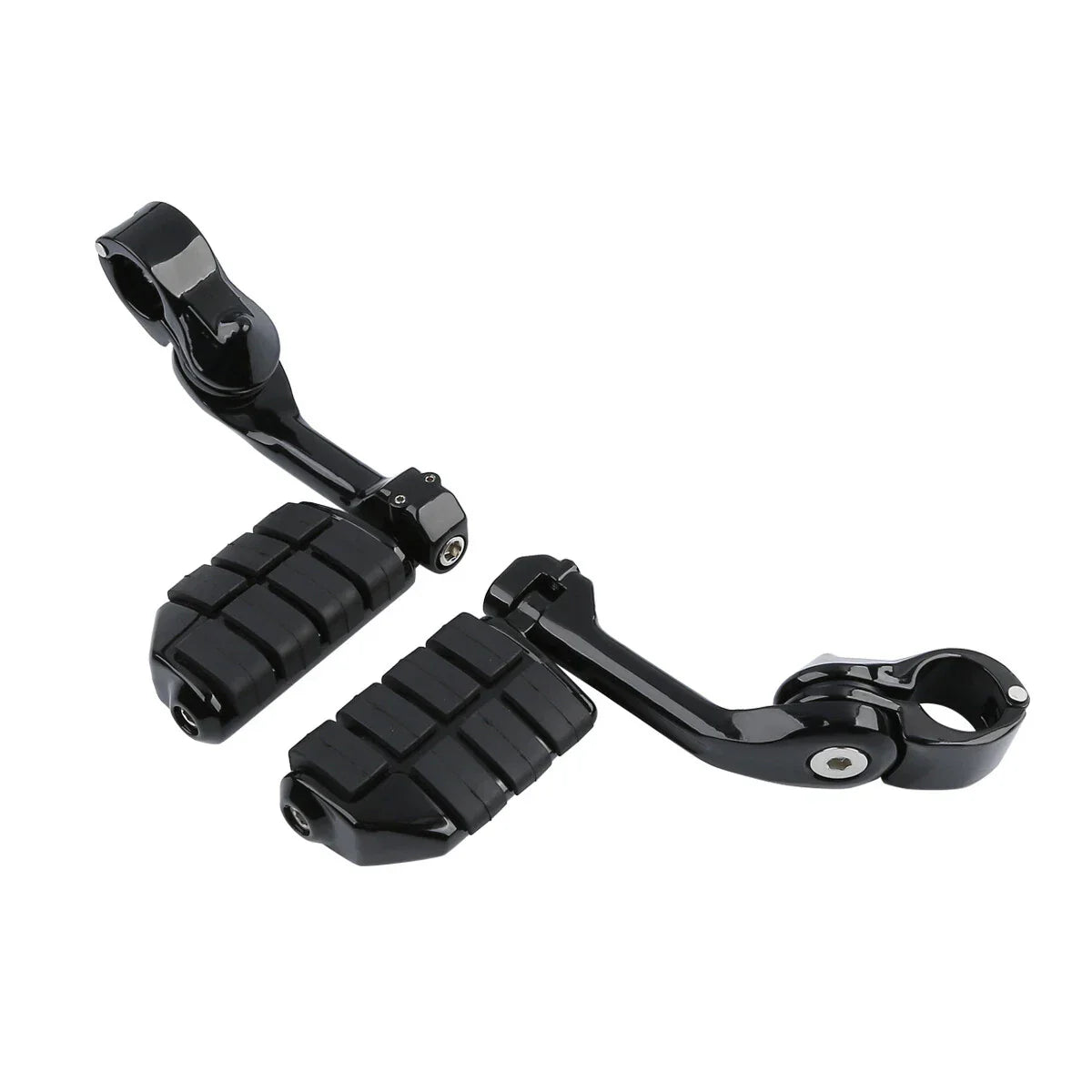 1-1/4" Engine Guards Long Angled Foot Pegs Rest Mount for Harley Touring