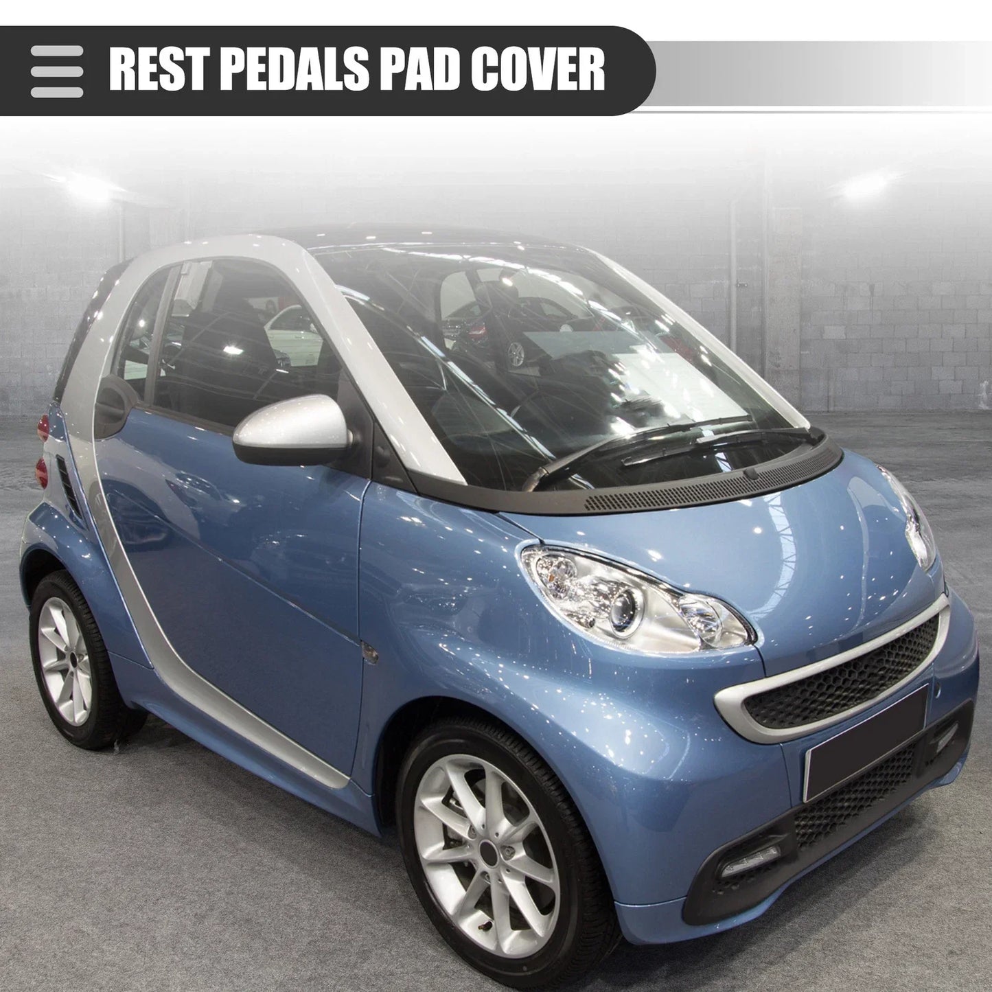 Rest Pedals Pad Cover Replacement for Mercedes Benz Smart Fortwo (2009-2014)