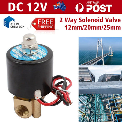 DC 12V Normally Closed Electric Solenoid Valve for Water Air Brass