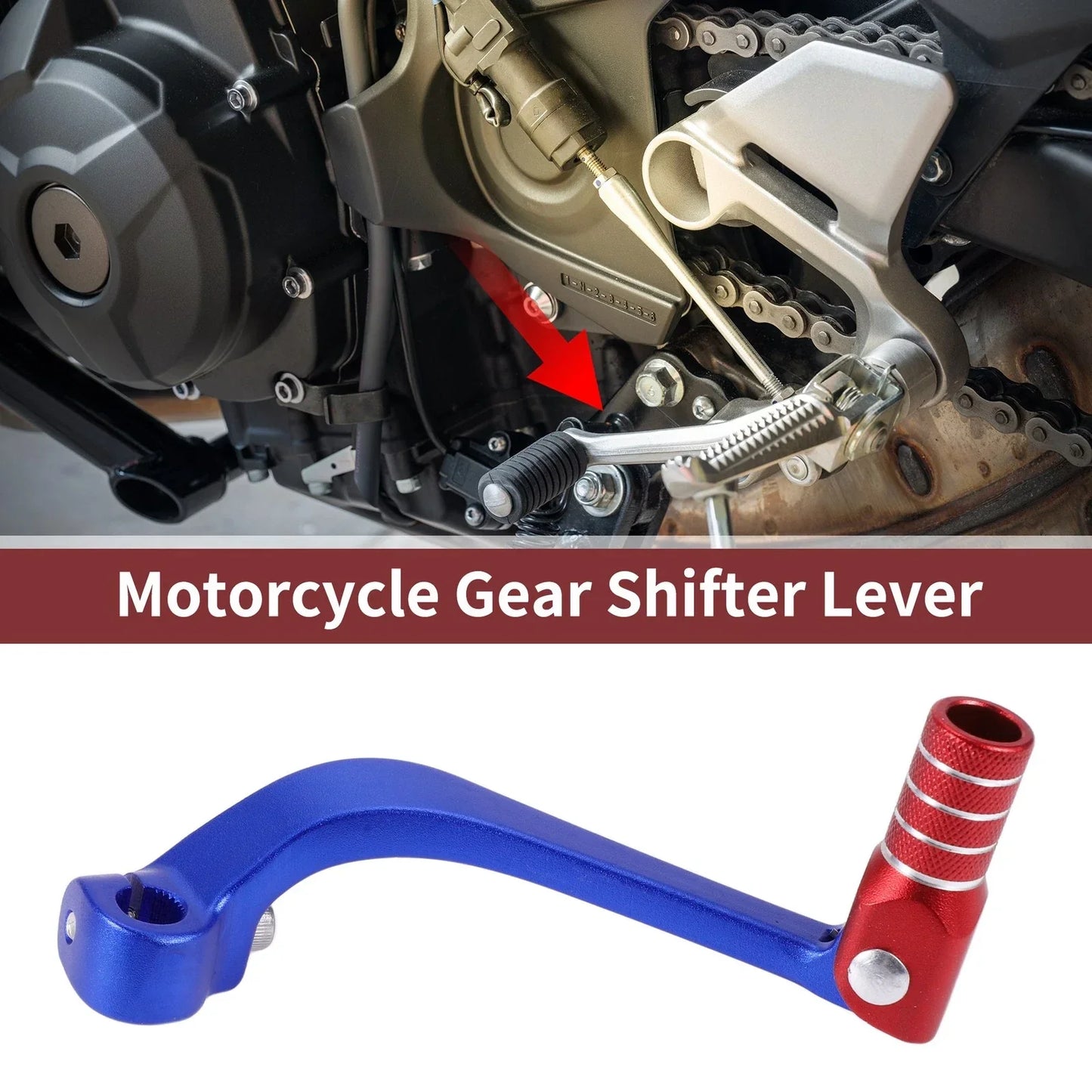 Folding Motorcycle Gear Shifter Lever for Honda CRF110F (2013-2018) Blue Red