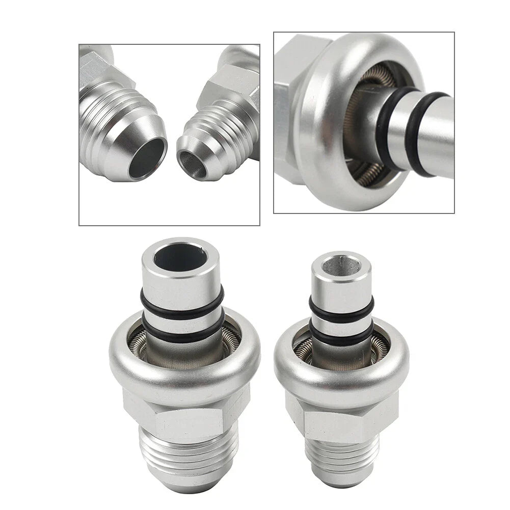 6AN & 8AN Silver Fuel Rail Fitting Adapter for Ford Mustang (1986-1998)