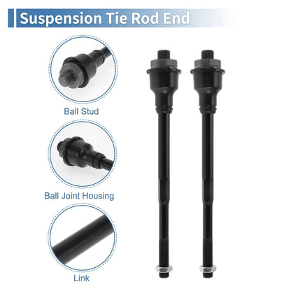 2 x Front Inner Tie Rod End Links for Chevrolet Silverado 2500 HD (2011-2019)